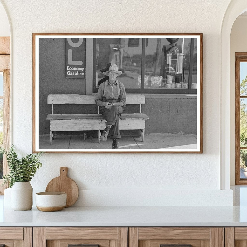 Man Seated in Front of Store Craigville Minnesota 1937