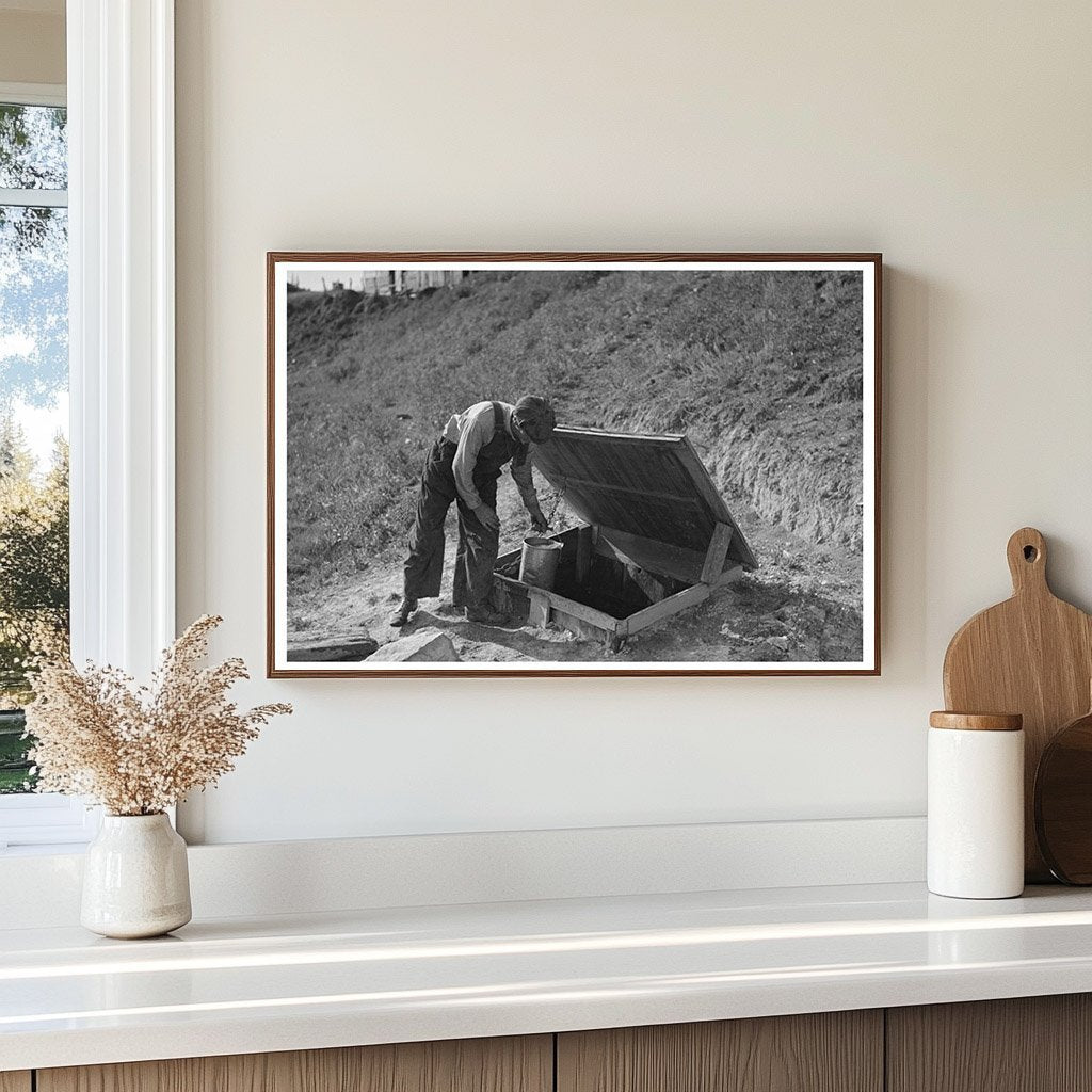 Herman Gerling Filling Water Barrels in Wheelock 1937