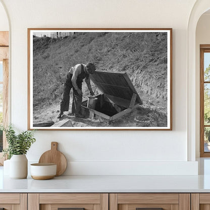 Herman Gerling Filling Water Barrels in Wheelock 1937