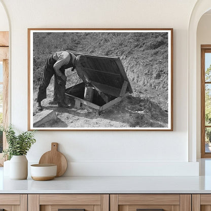 Herman Gerling Filling Barrels from Spring North Dakota 1937