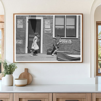 Children Playing in Front of Saloon Gemmel Minnesota 1937