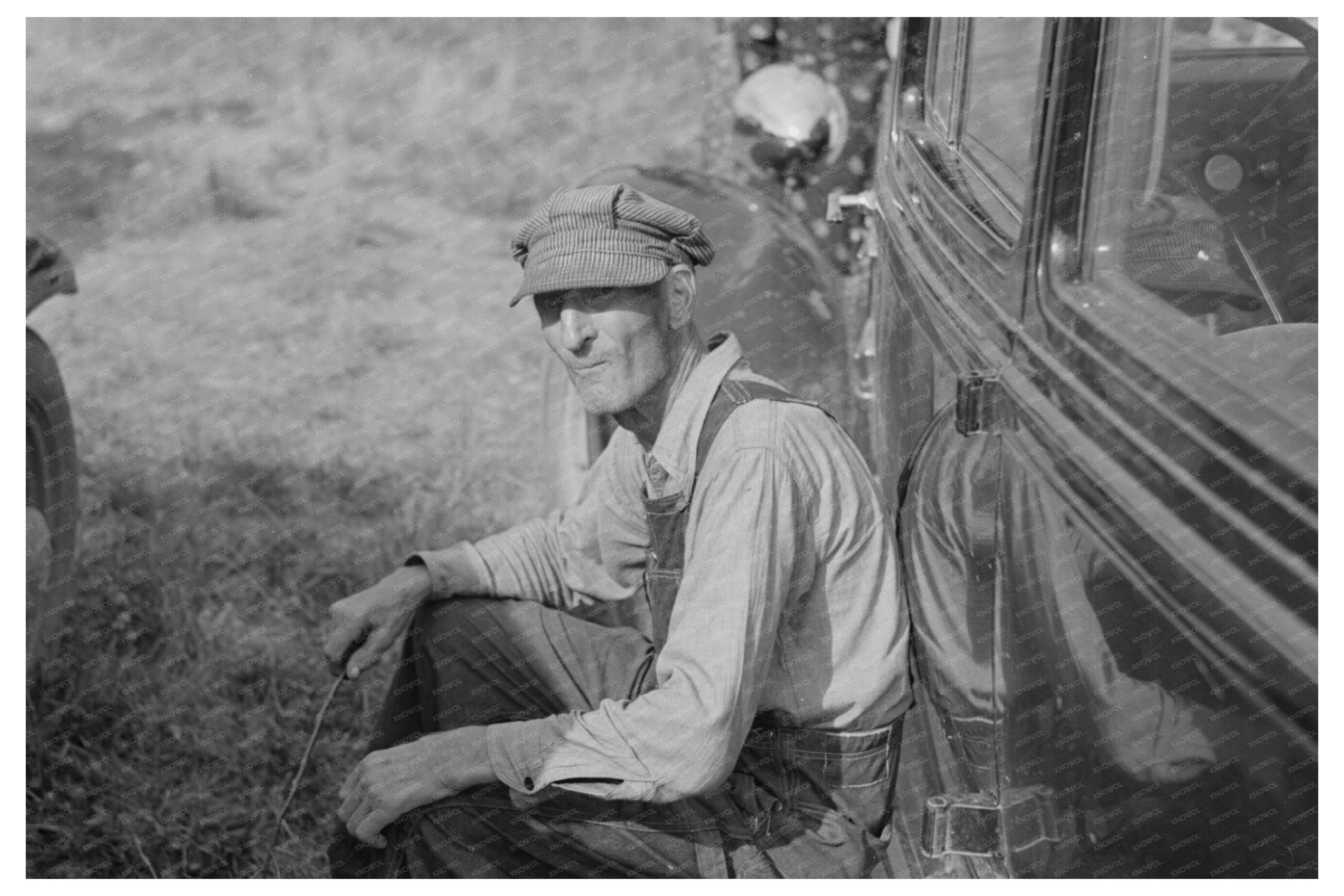 Man at Sale in Orth Minnesota August 1937 Vintage Photo