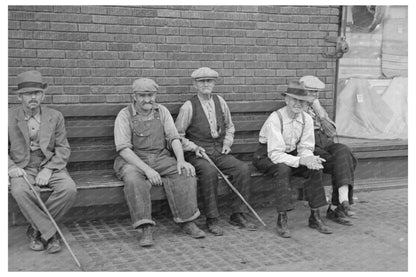 Men on Bench in Williston North Dakota September 1937
