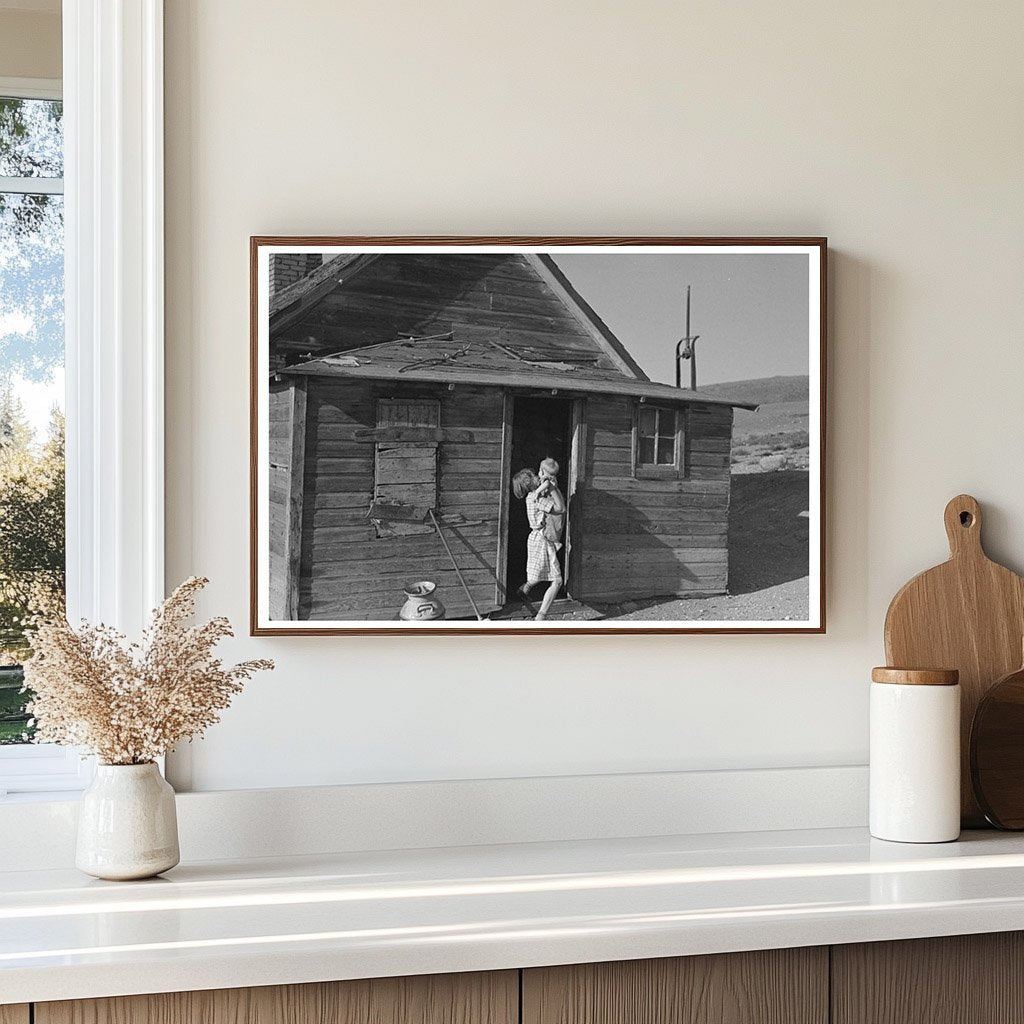 Children of Floyd Peaches North Dakota 1937 Black and White Photo