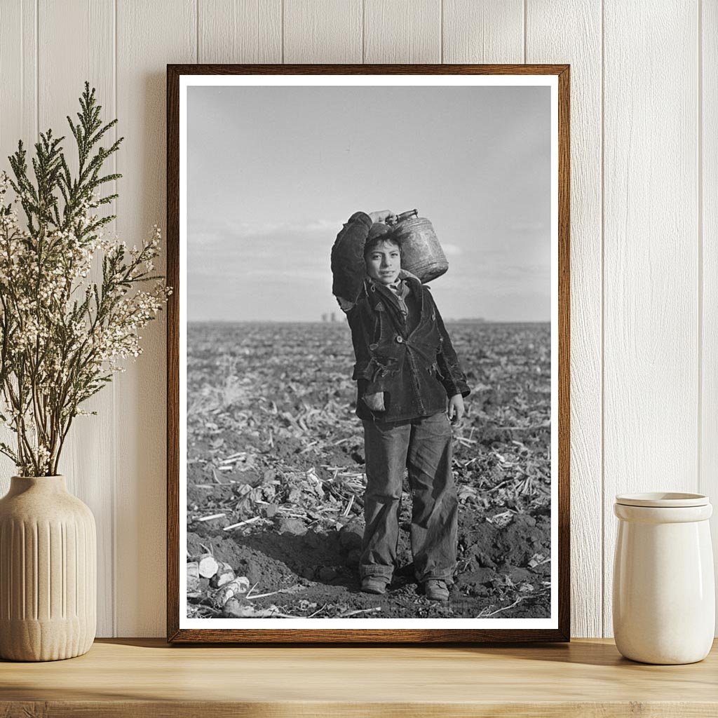 Mexican Boy Water Carrier in Sugar Beet Field 1937