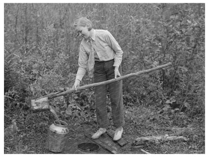 Farm Scene Near Northome Minnesota 1937 Filling Water Can