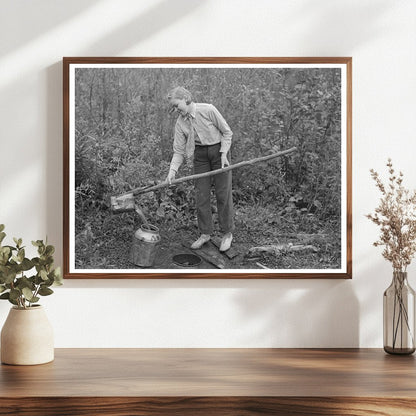 Farm Scene Near Northome Minnesota 1937 Filling Water Can