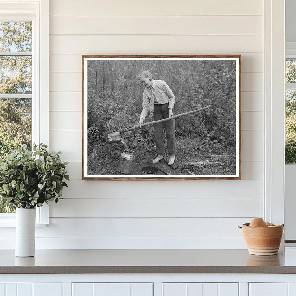 Farm Scene Near Northome Minnesota 1937 Filling Water Can