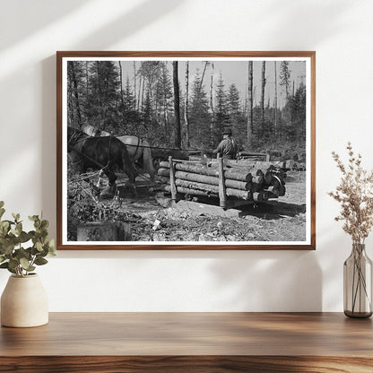 Lumberjacks Transporting Timber Effie Minnesota 1937