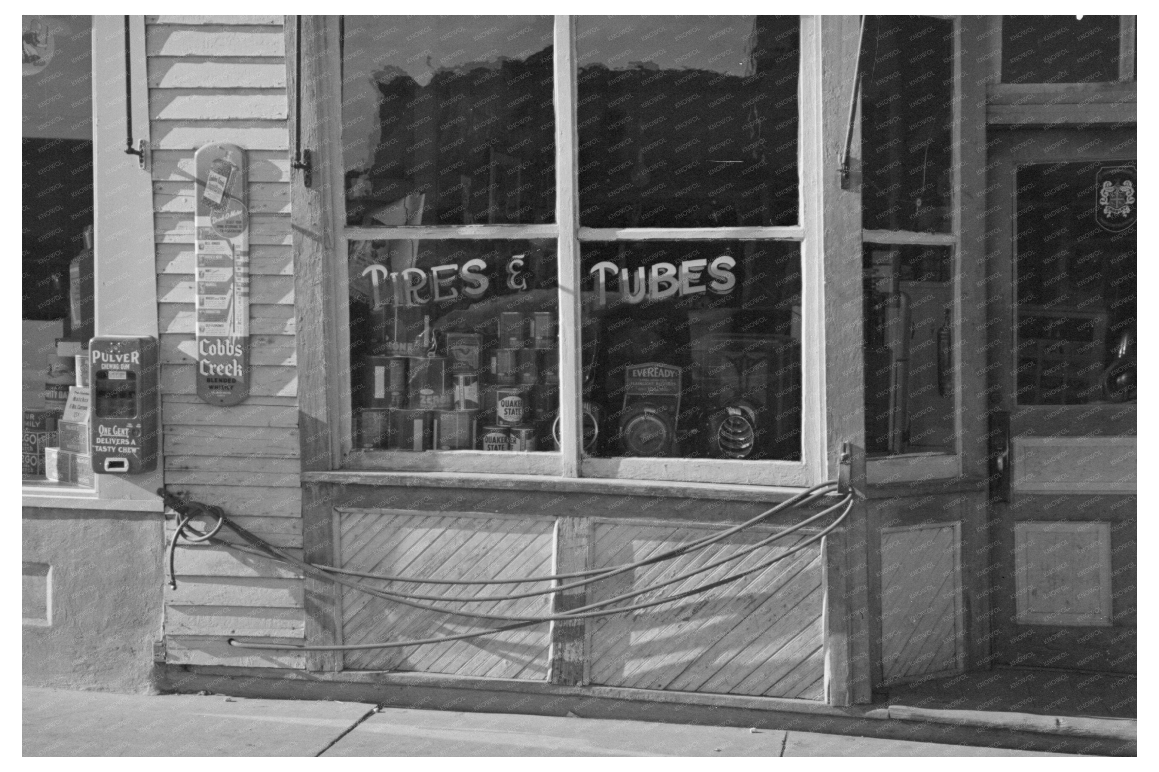 Tire Repair Shop in Plentywood Montana 1937