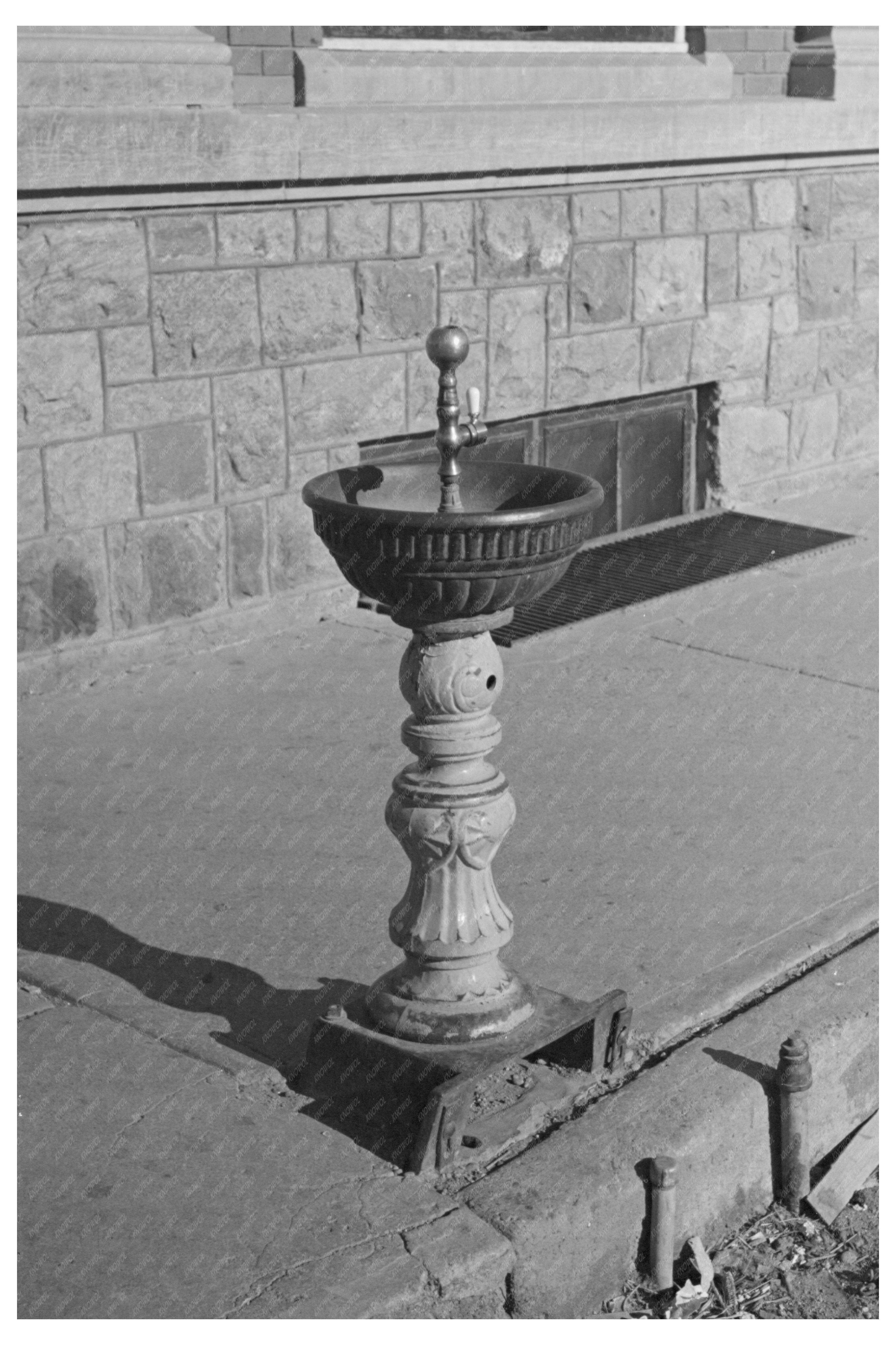 Vintage Drinking Fountain in Plentywood Montana 1937