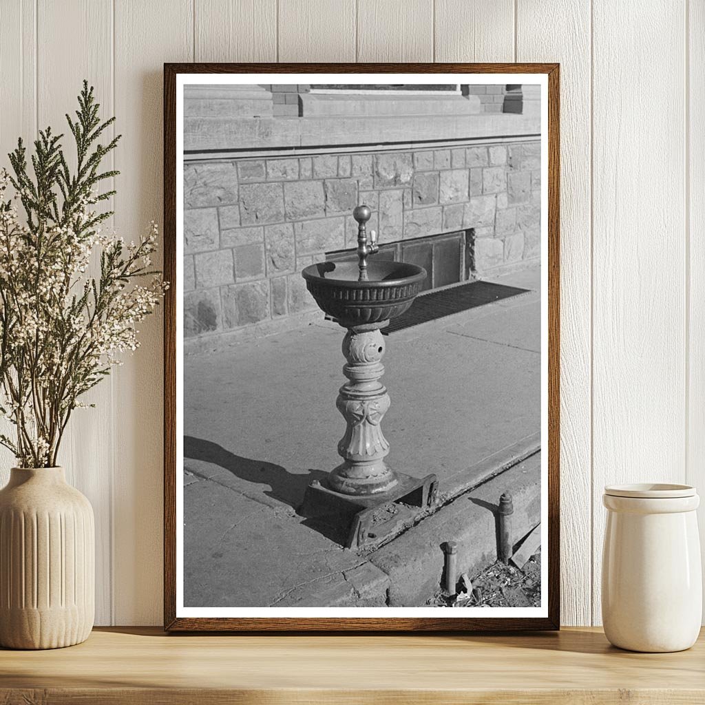 Vintage Drinking Fountain in Plentywood Montana 1937