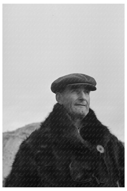 Farmer in Fur Coat Montana Drought November 1937