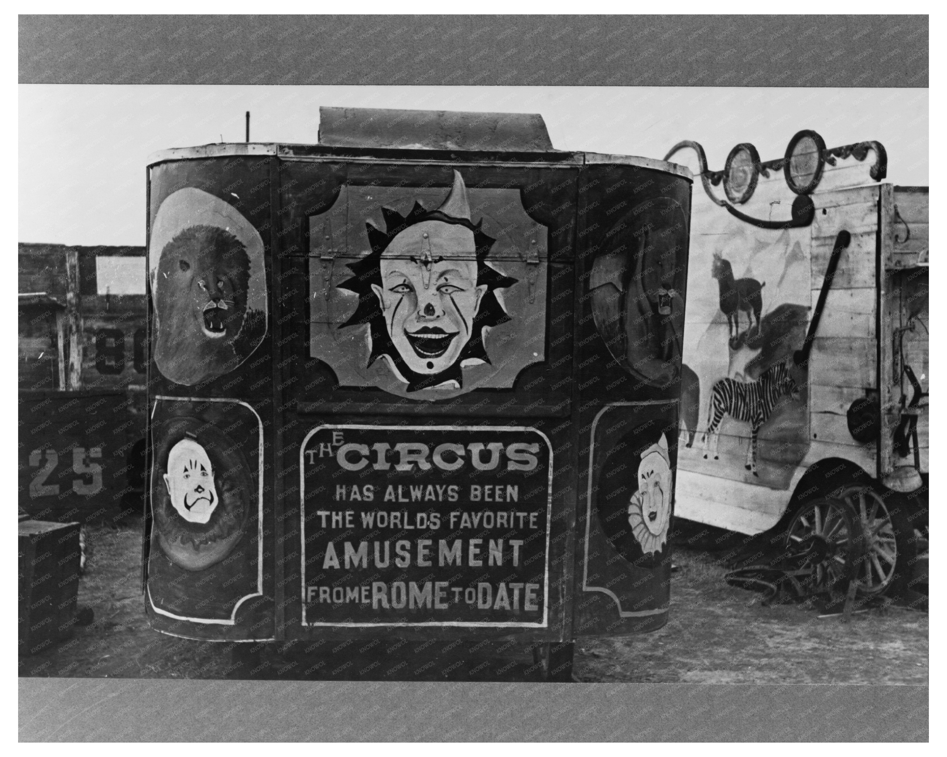 Circus Wagon in Archer Montana November 1937