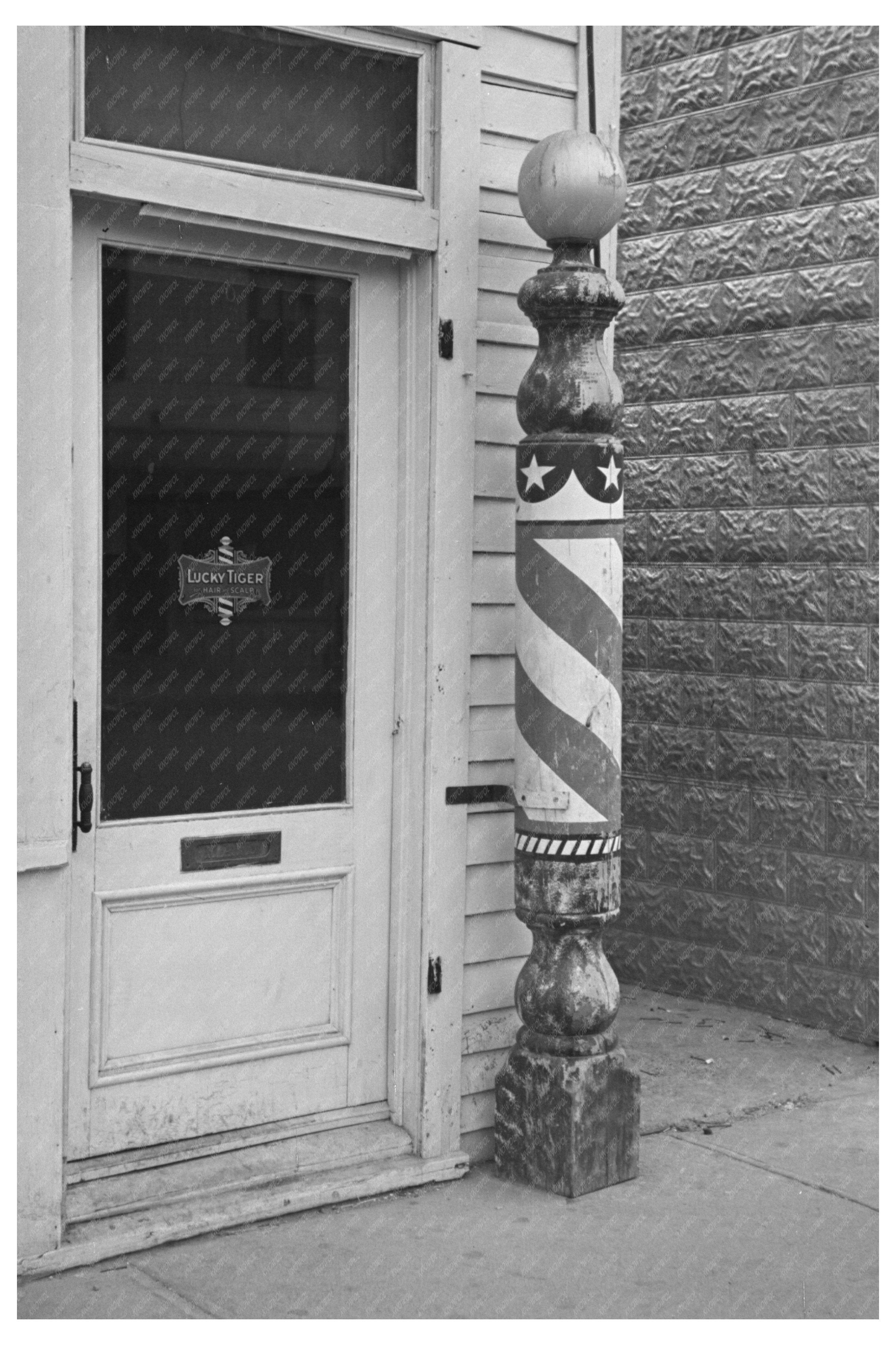 Vintage Barber Pole Image Belle Fourche South Dakota 1937