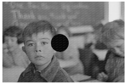 Vintage 1937 Rural School Student in North Dakota