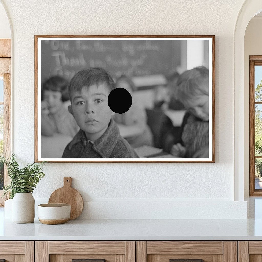 Vintage 1937 Rural School Student in North Dakota