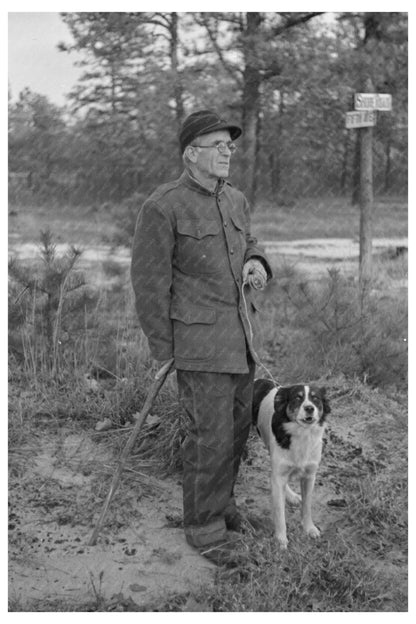 Farmer and Dog in Pine Barrens New Jersey 1938