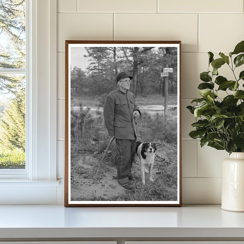 Farmer and Dog in Pine Barrens New Jersey 1938