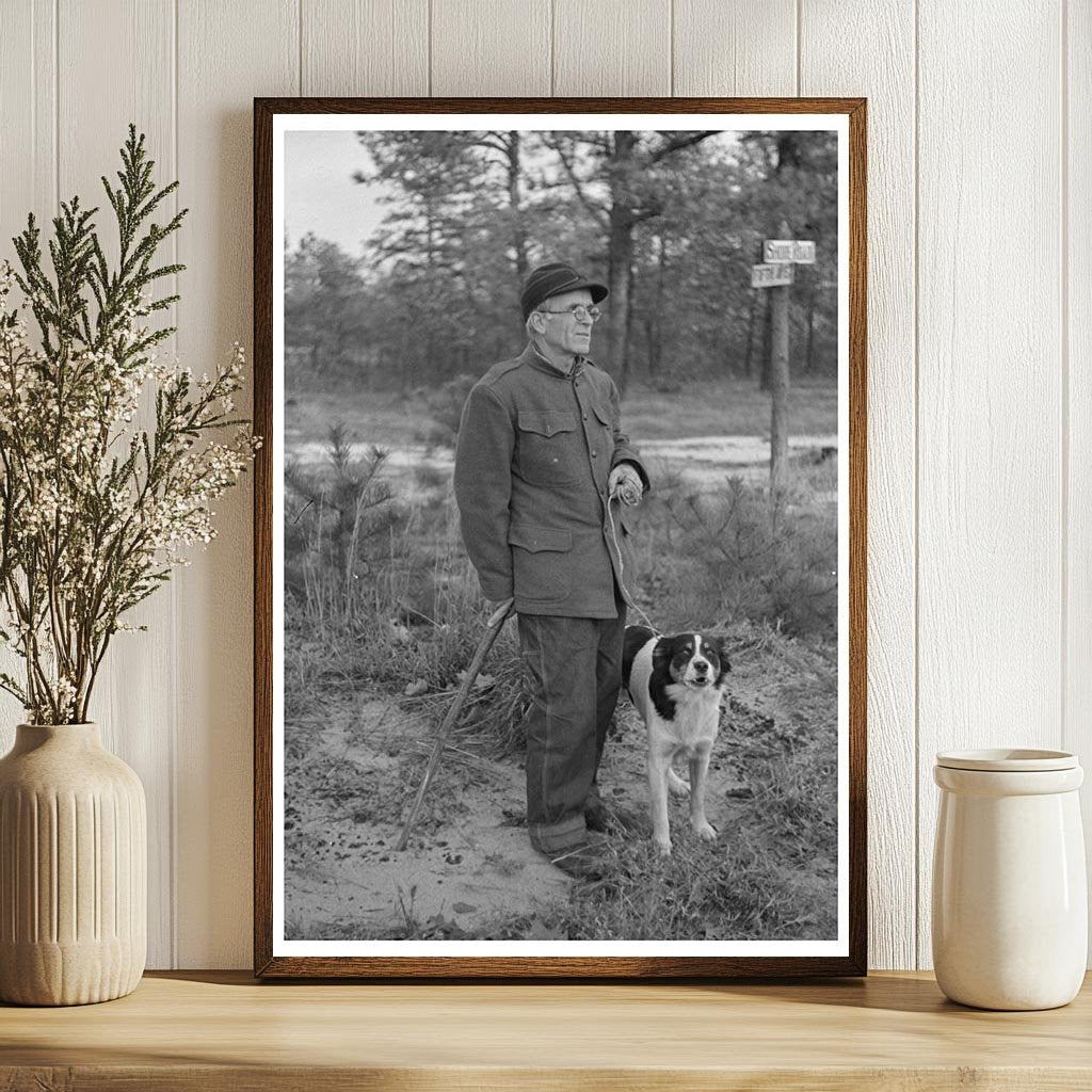 Farmer and Dog in Pine Barrens New Jersey 1938