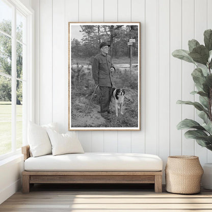 Farmer and Dog in Pine Barrens New Jersey 1938