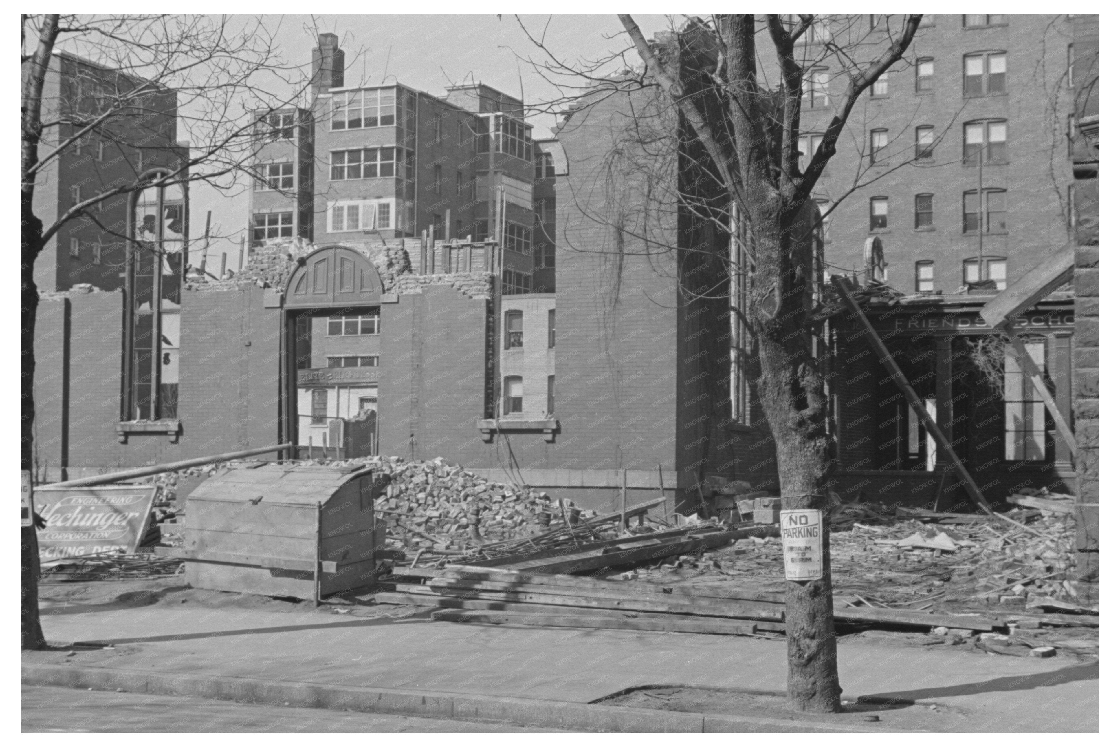 Wrecking Building on I Street Washington D.C. 1938