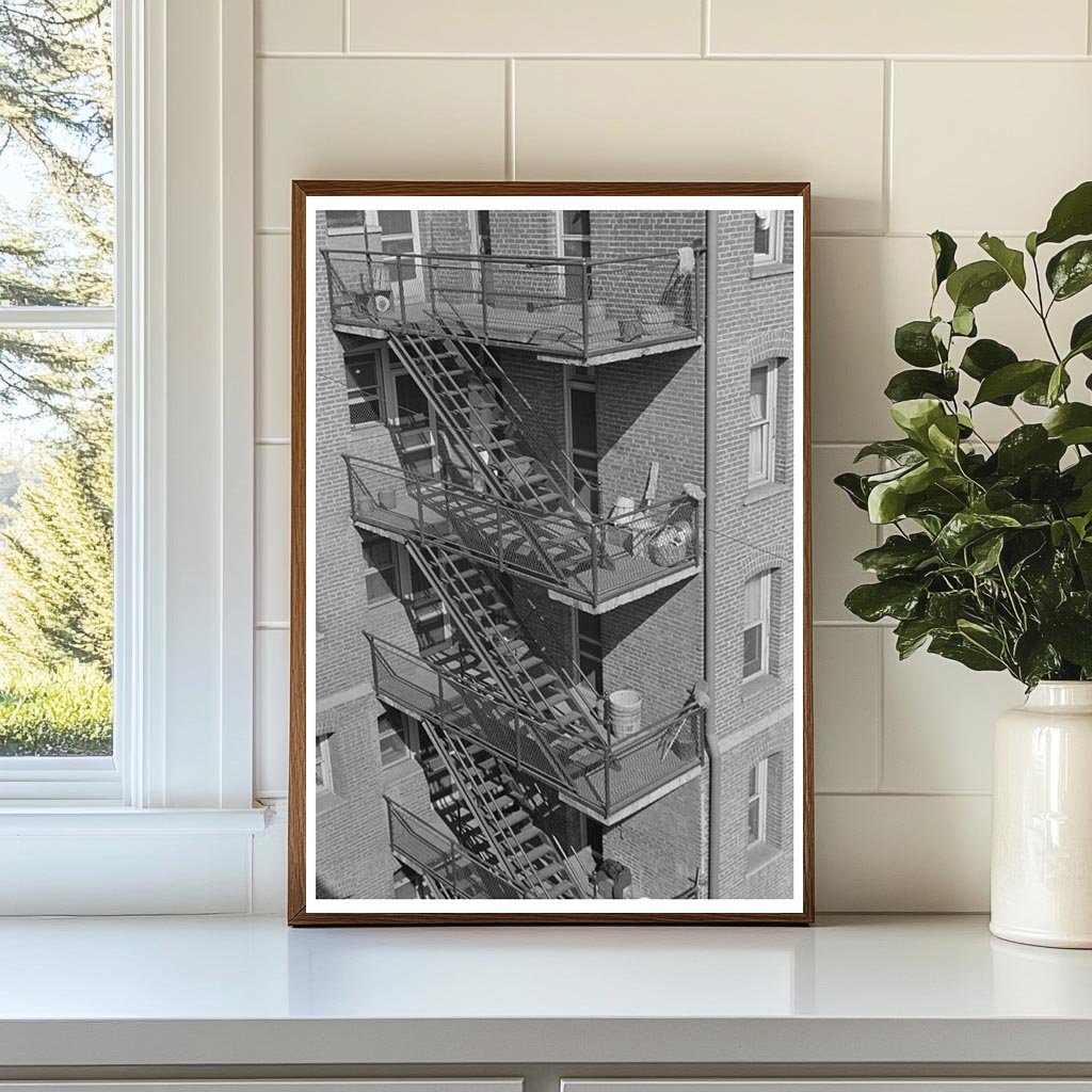 Vintage Washington DC Apartment House Stairs January 1938