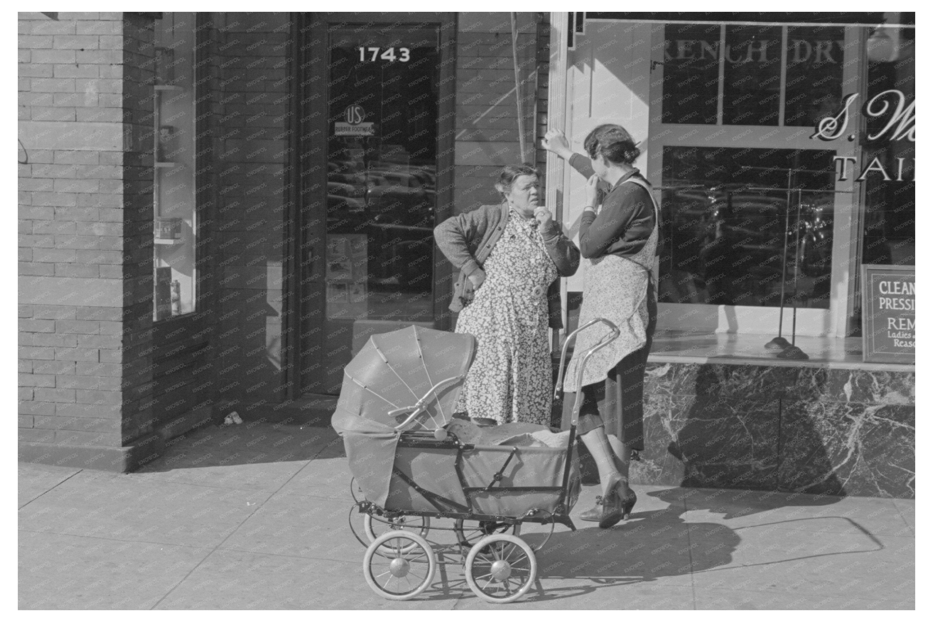 Women with Baby Carriage on L Street Washington D.C. 1938