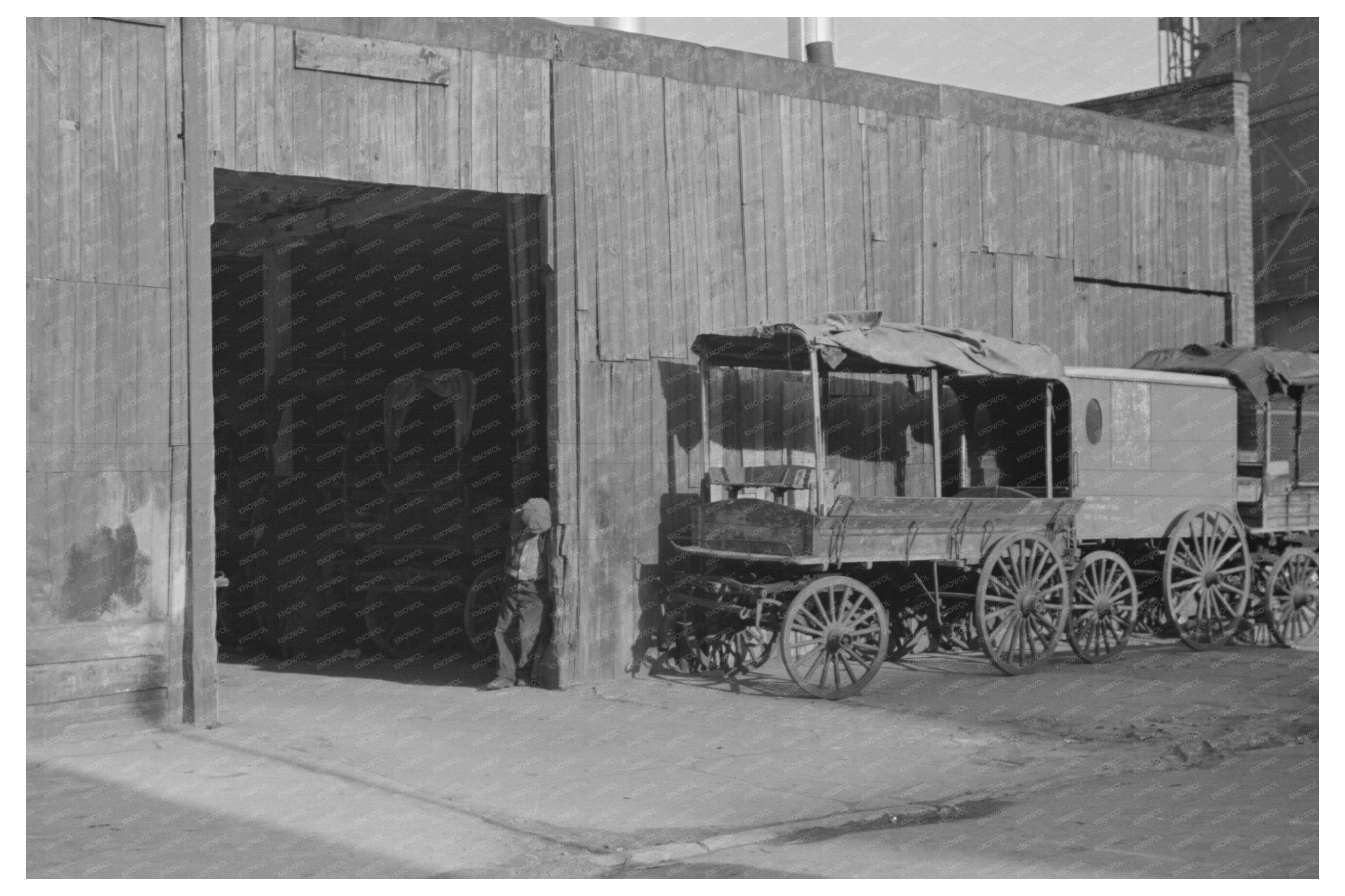 Vintage New York Livery Stable January 1938 Image