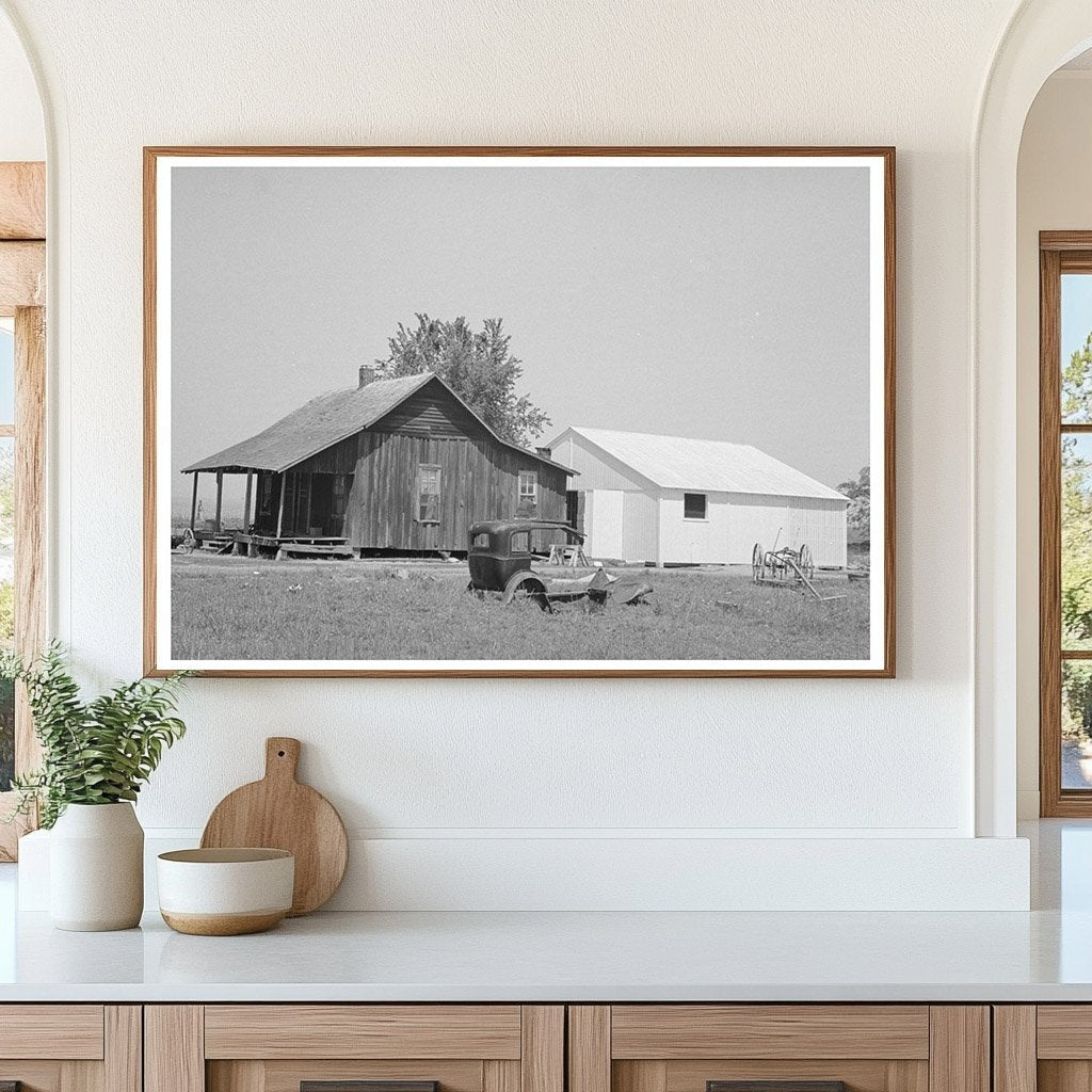 Vintage Sharecropper Cabin Porch Southeast Missouri 1938