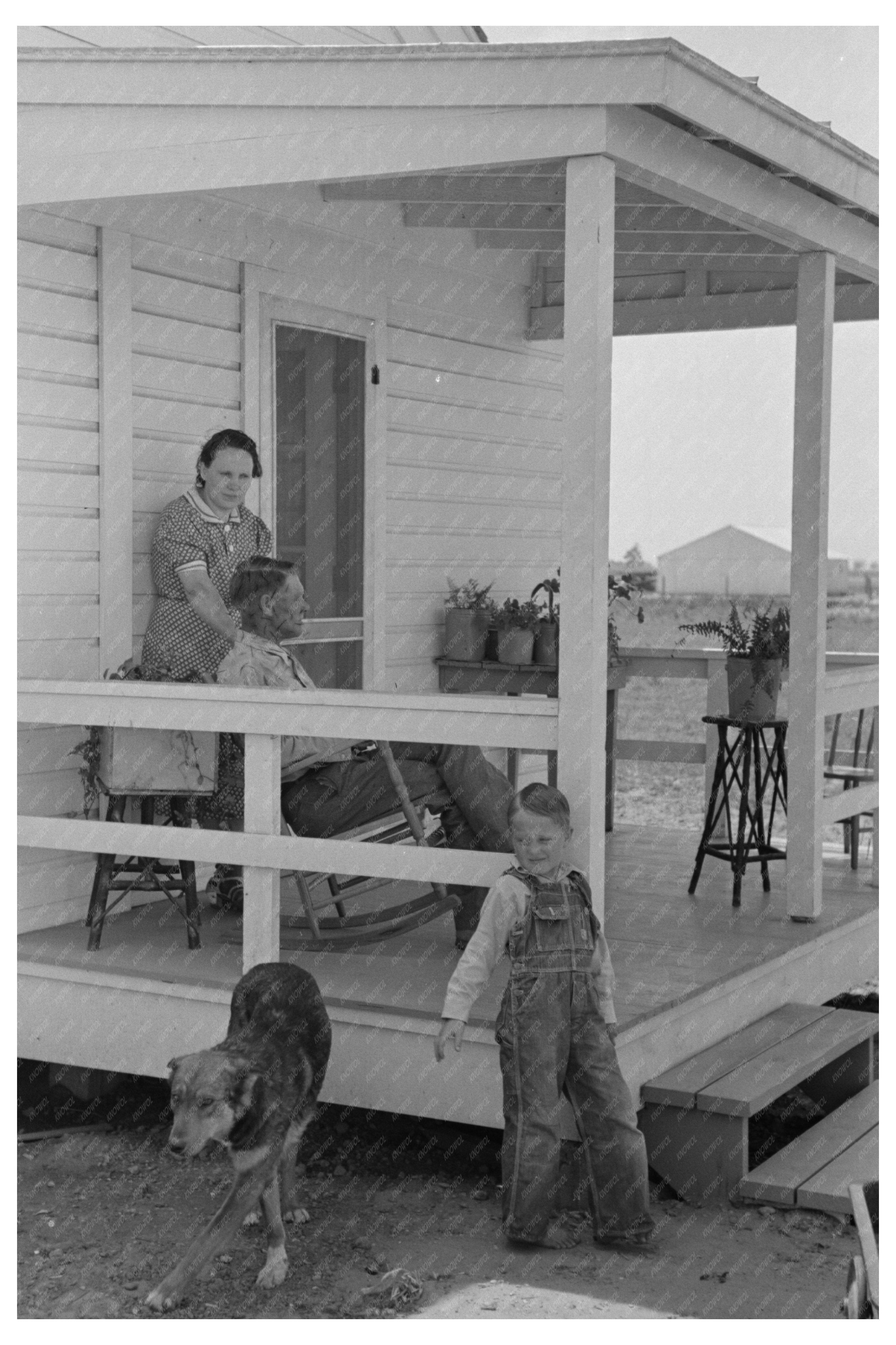 Family on Porch of New Home in New Madrid County 1938