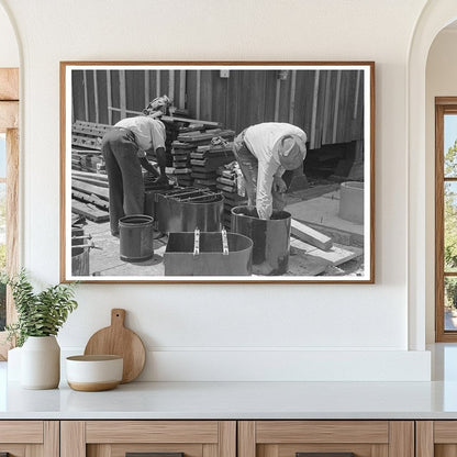 Workers Cleaning Metal Forms for Sanitary Privies 1938