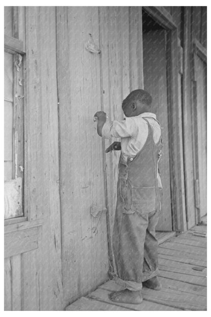 Child Playing Primitive Instrument Southeast Missouri Farms 1938