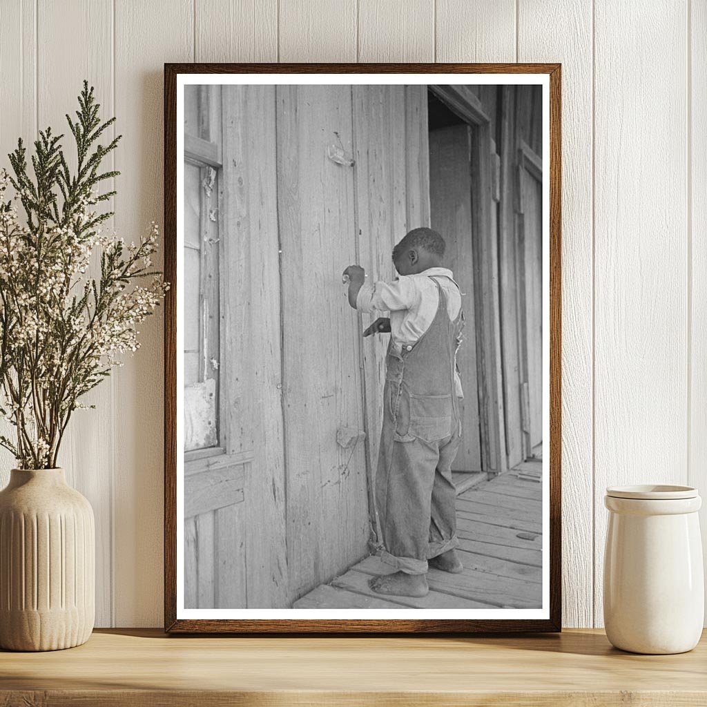 Child Playing Primitive Instrument Southeast Missouri Farms 1938