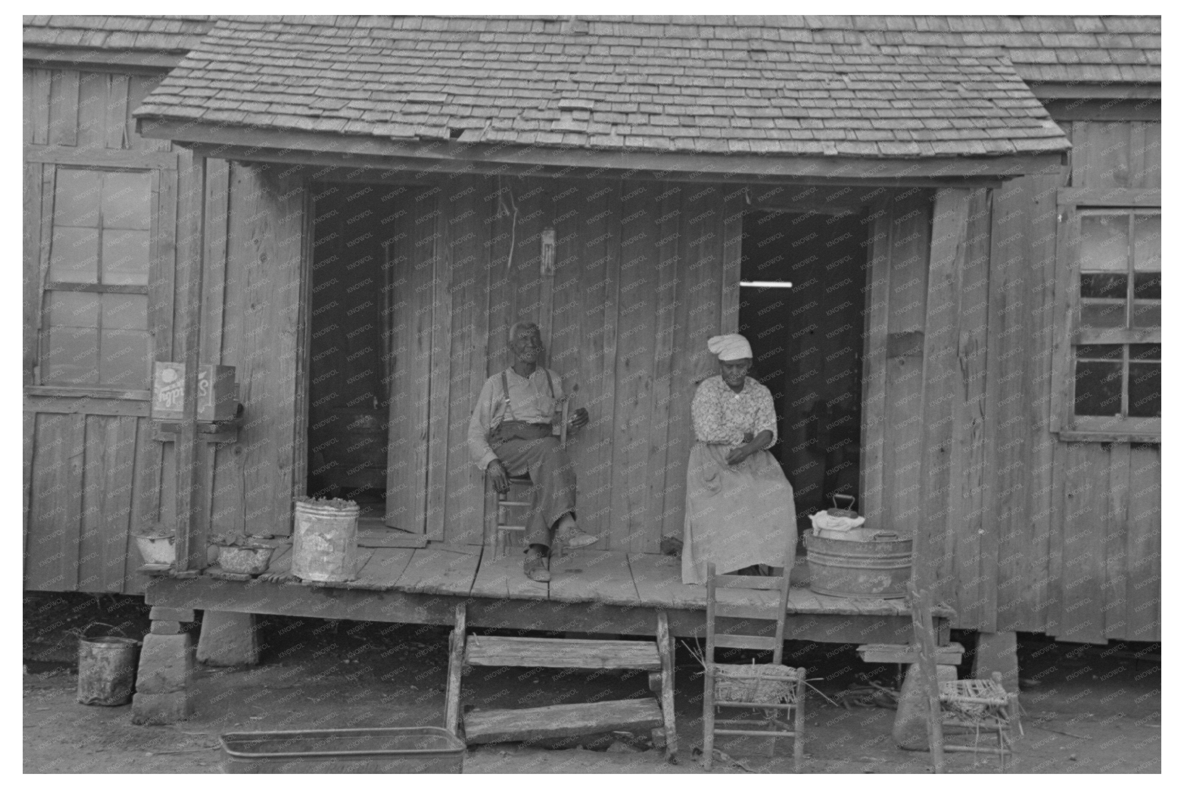 Vintage 1938 Southeast Missouri Couple on Porch