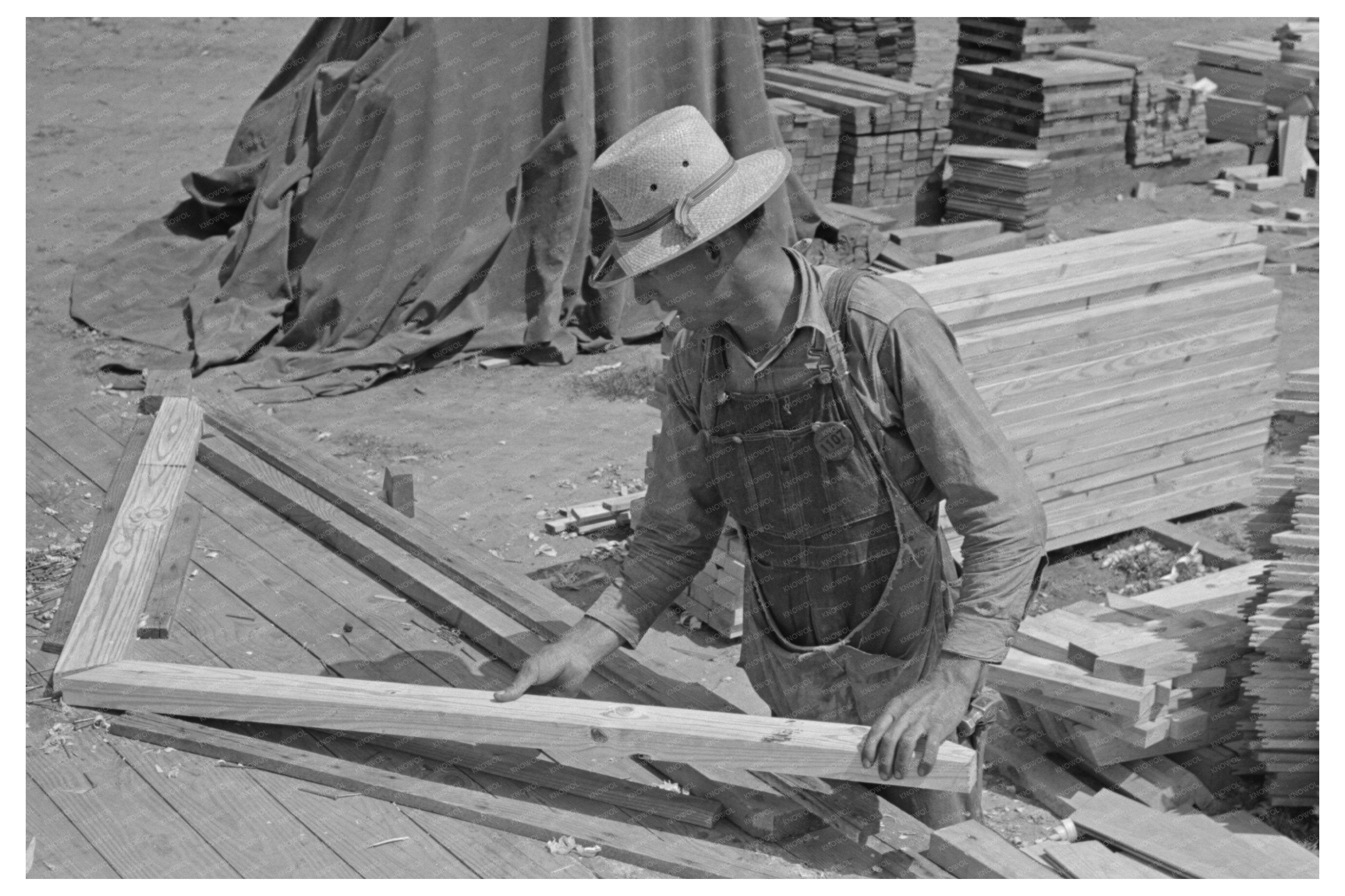 Workers Installing Rafters at Food Storage Plant 1938