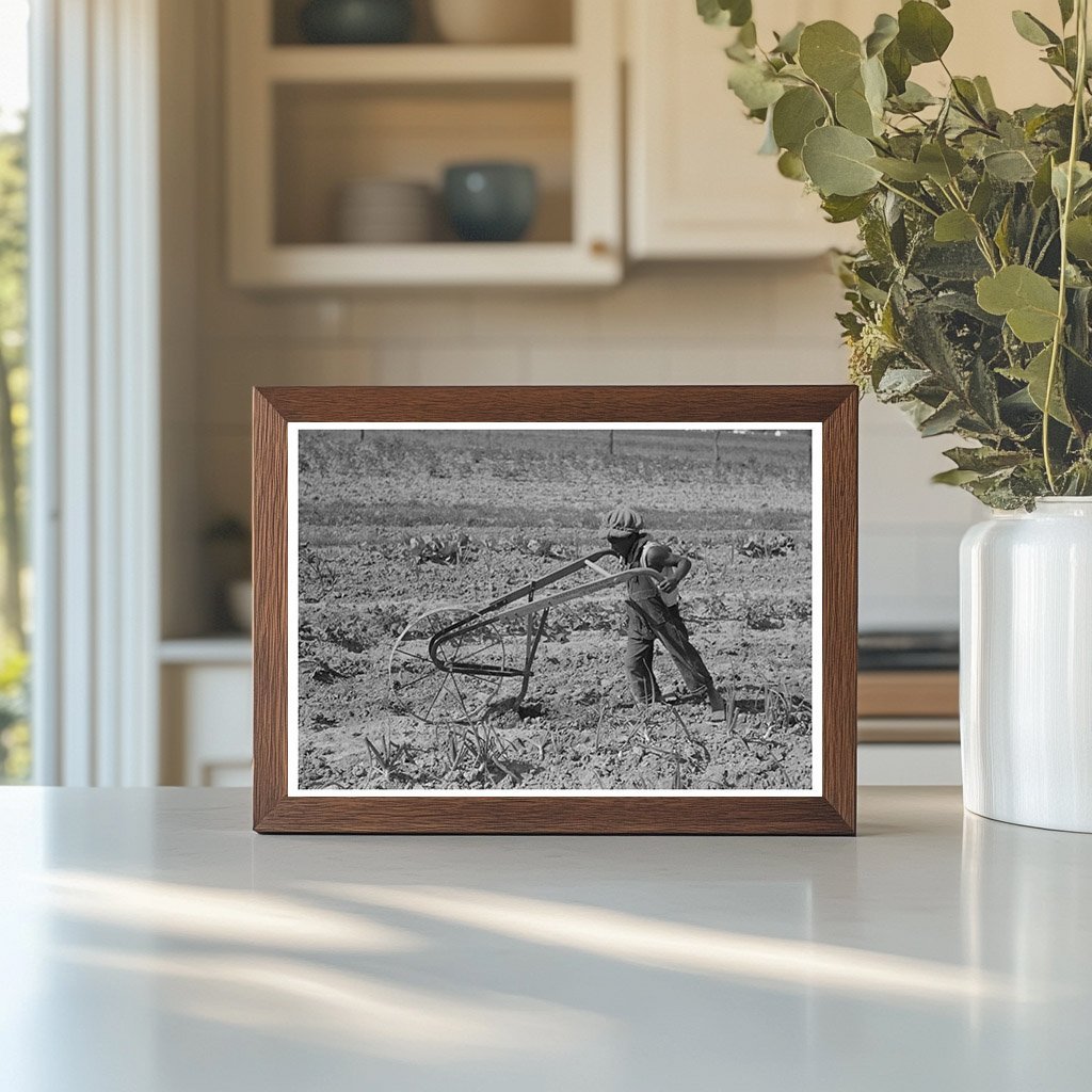 Young Boy Tending Garden in New Madrid County Missouri 1938