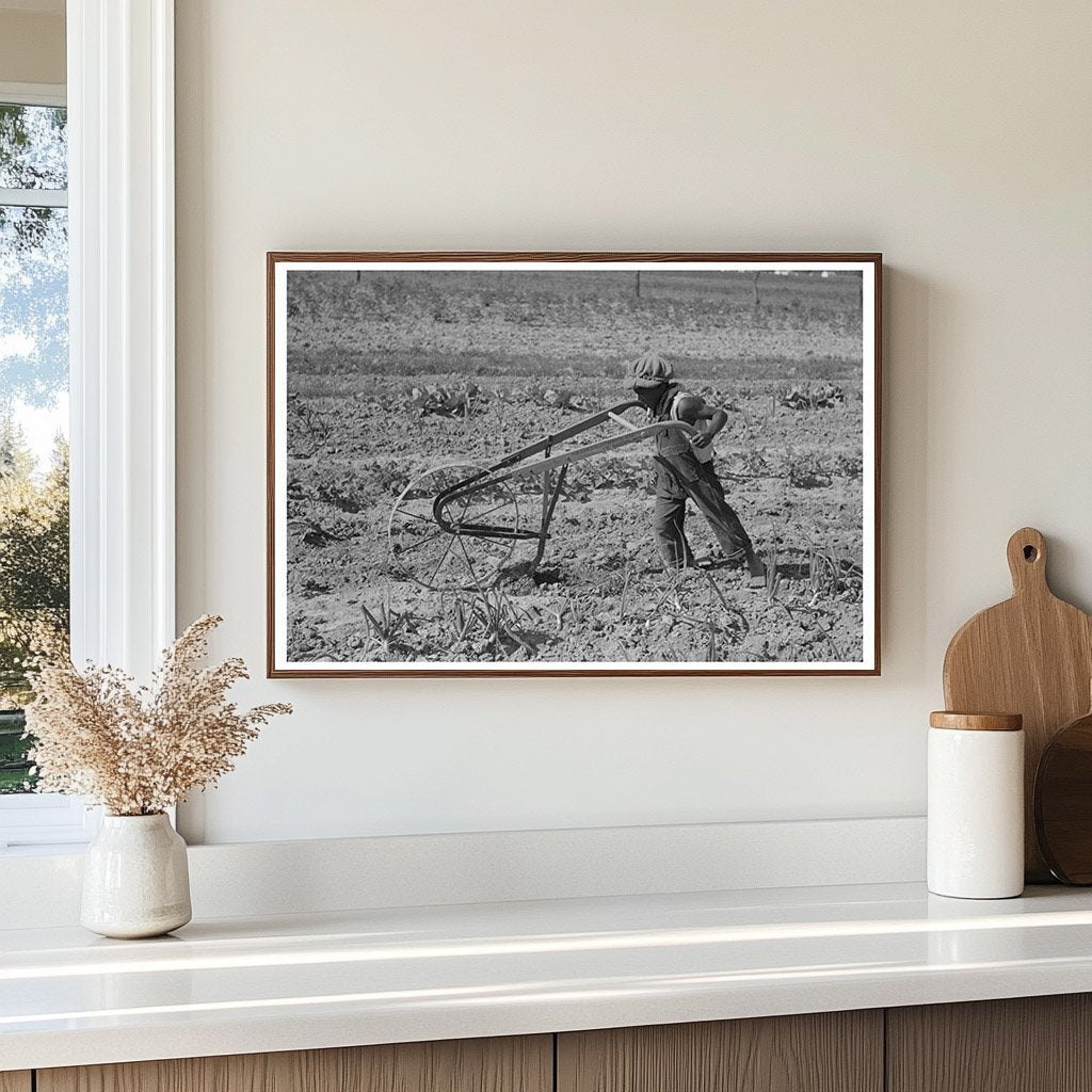 Young Boy Tending Garden in New Madrid County Missouri 1938