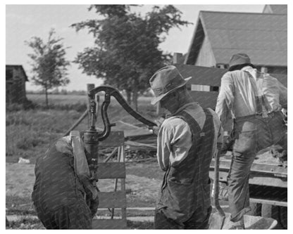 Worker Installing Pump on Farm Well Southeast Missouri 1938