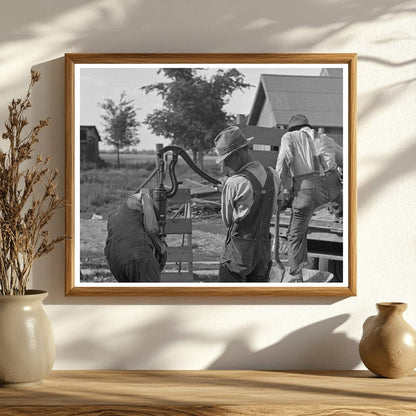 Worker Installing Pump on Farm Well Southeast Missouri 1938