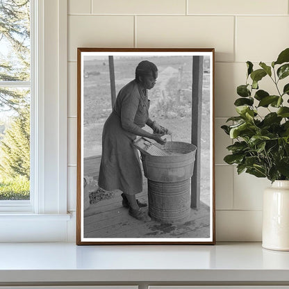 Wife of Sharecropper Washing Clothes May 1938