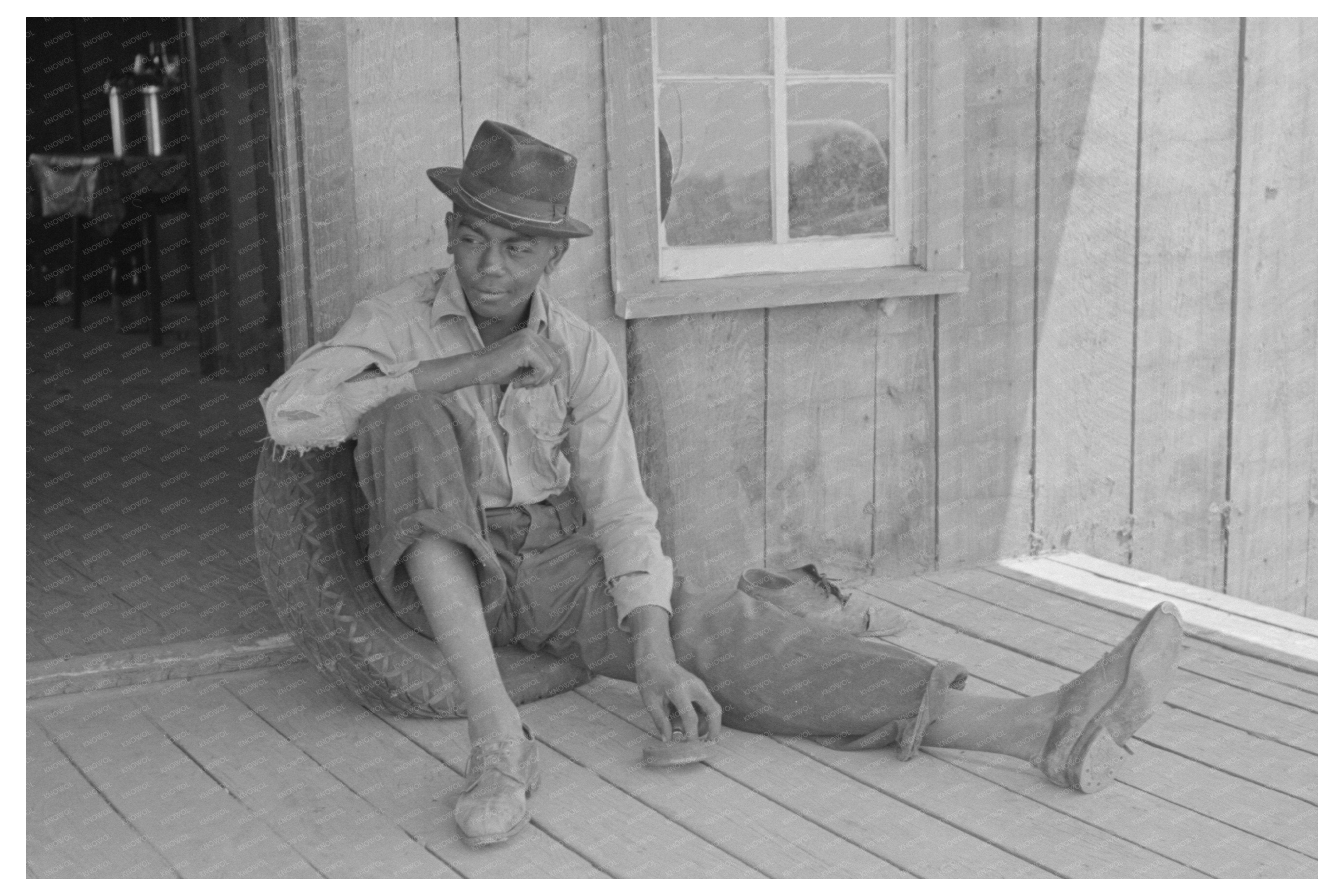 Young Boy on Porch of Shack Southeast Missouri 1938