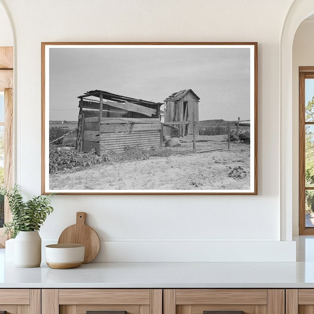 Vintage Henhouse and Privy in New Madrid County 1938