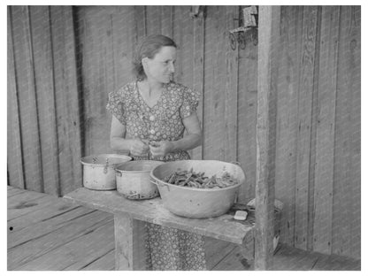 Woman Shelling Peas on Porch Missouri May 1938
