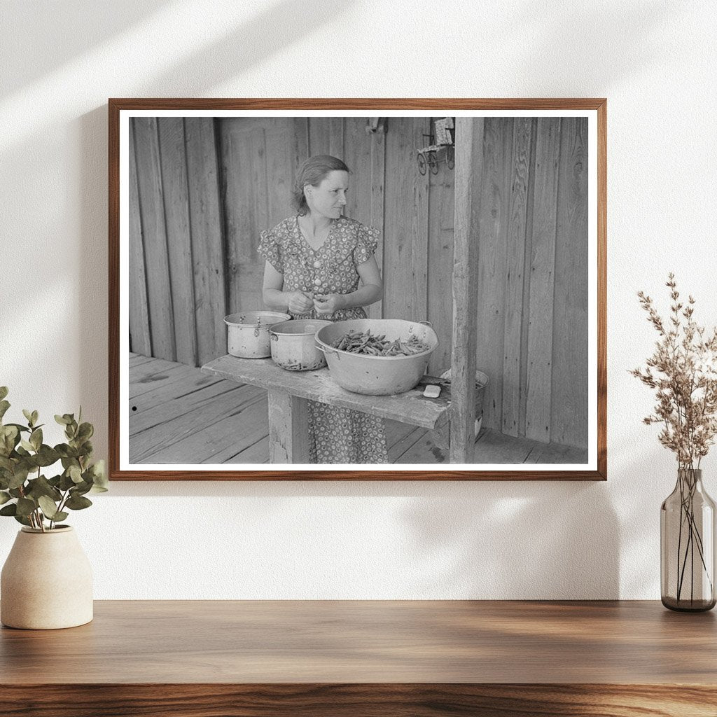 Woman Shelling Peas on Porch Missouri May 1938