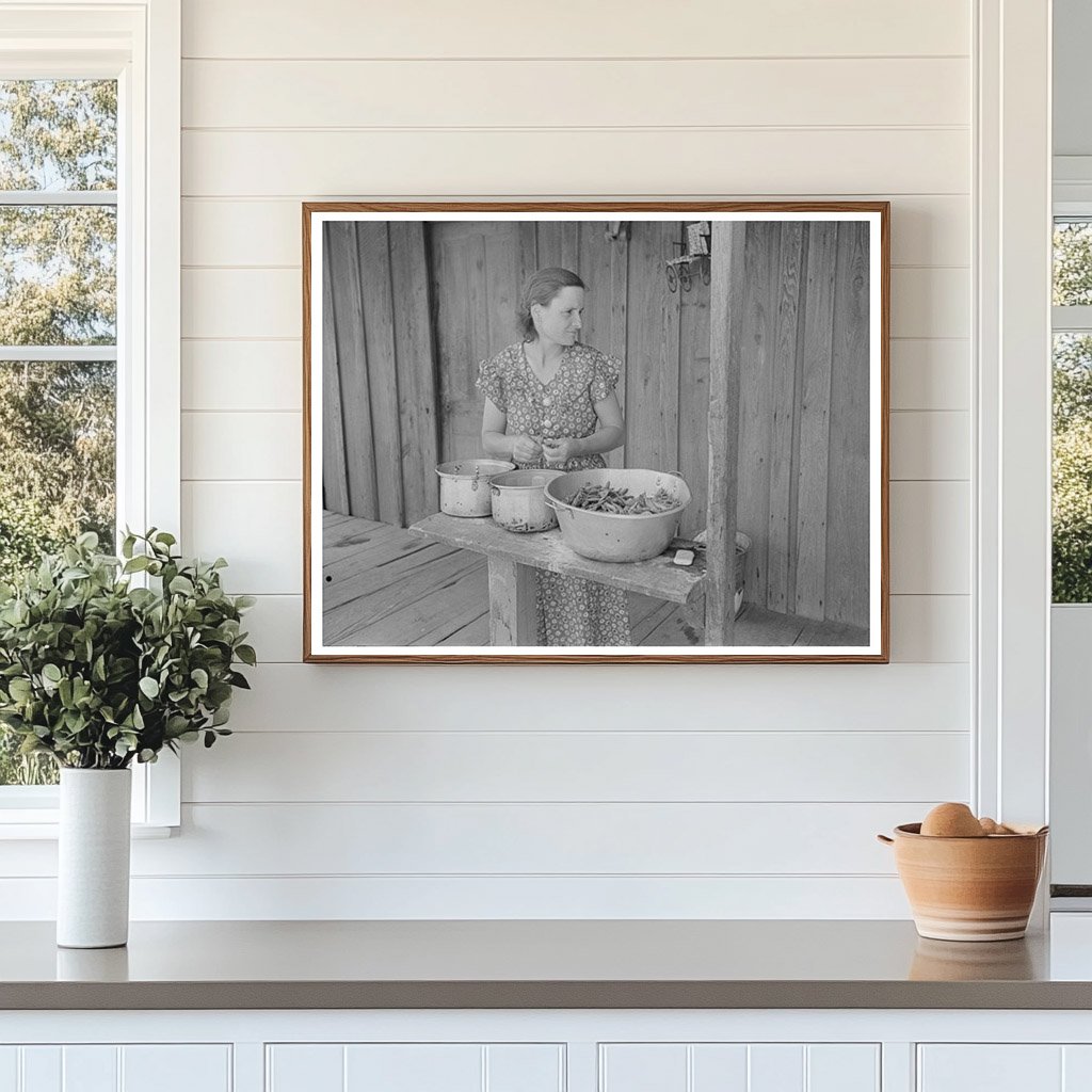 Woman Shelling Peas on Porch Missouri May 1938