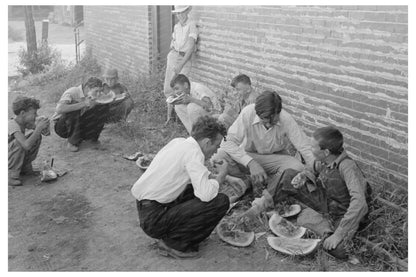 Watermelon Eating in Steele Missouri August 1938