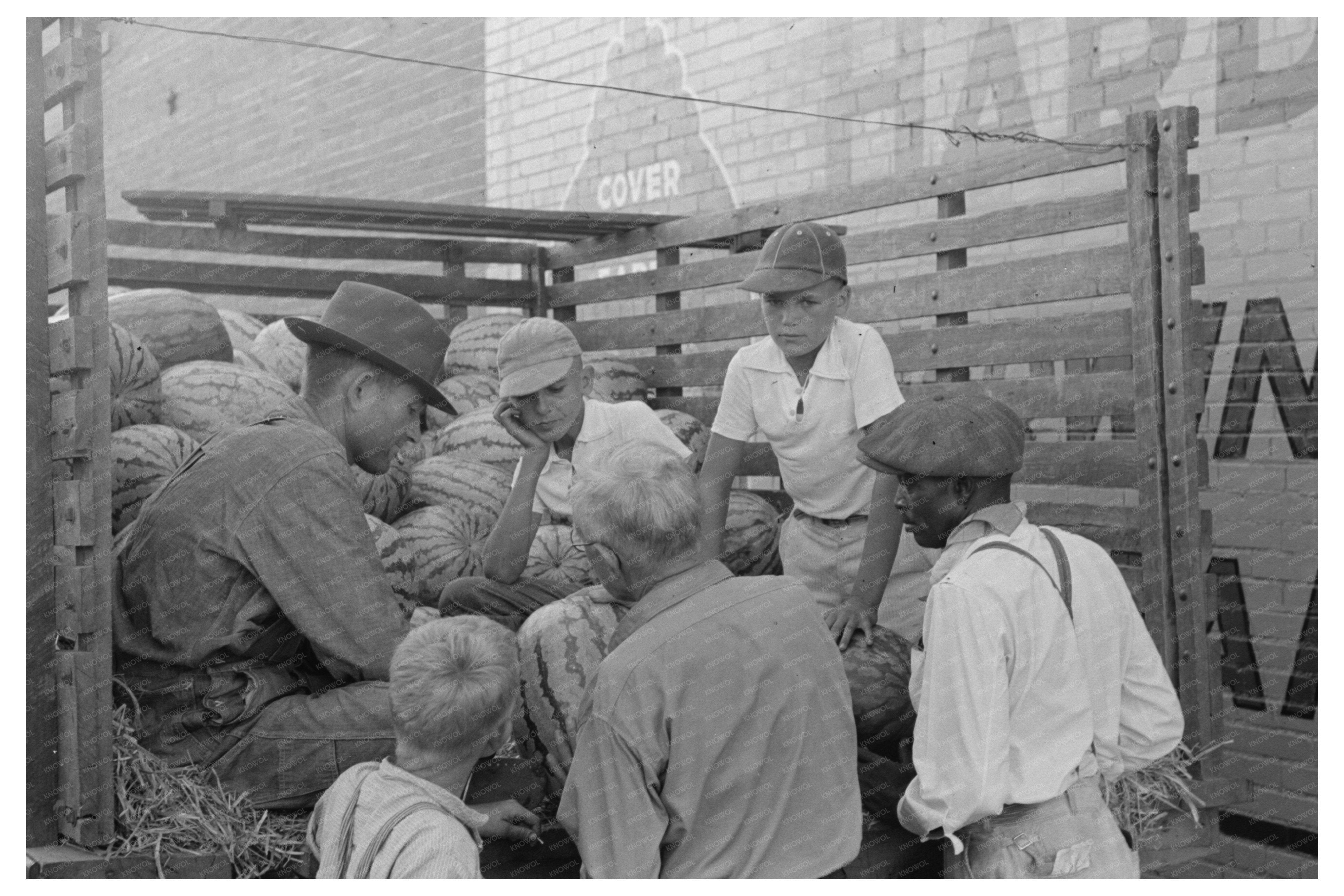 Watermelon Peddlers and Buyers in Steele Missouri 1938