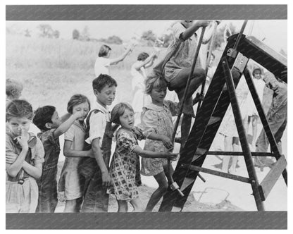 Farm Children Climbing Chute Structure Southeast Missouri 1938