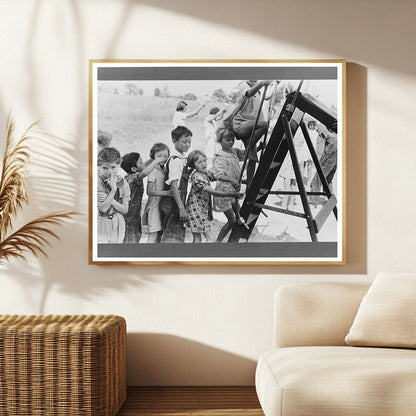 Farm Children Climbing Chute Structure Southeast Missouri 1938